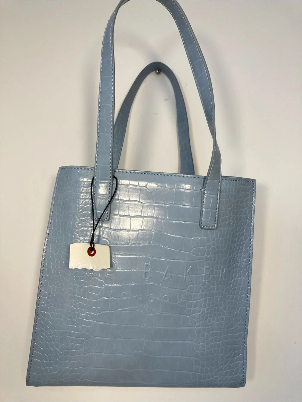 NWT Ted Baker London Blue Croc Embossed The Icon Tote Bag Shopper Handbag Purse